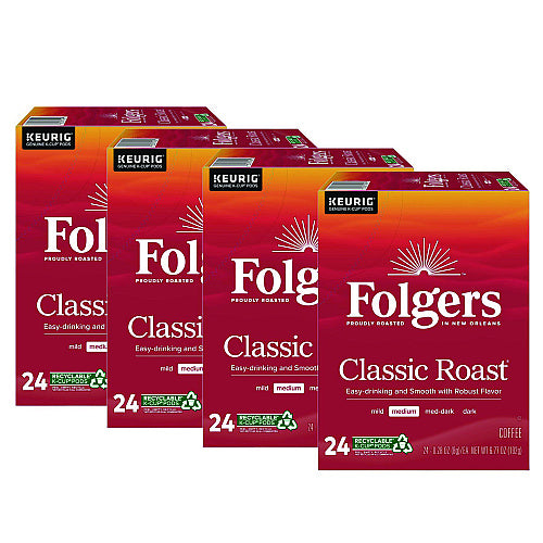 Folgers Gourmet Selections Classic Roast Coffee K-Cups, 96/Carton