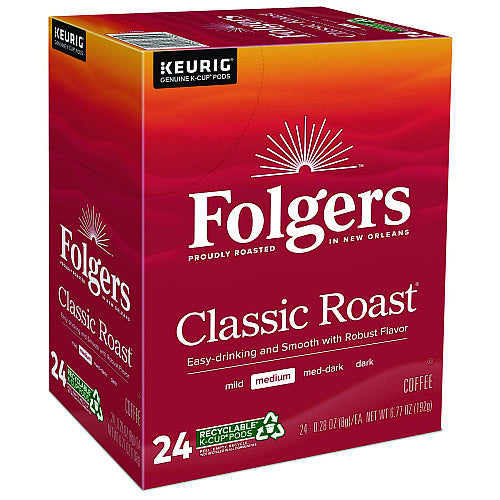 Folgers Gourmet Selections Classic Roast Coffee K-Cups, 96/Carton