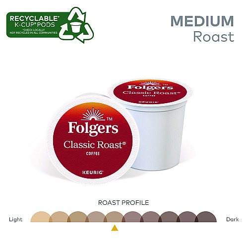Folgers Gourmet Selections Classic Roast Coffee K-Cups, 96/Carton