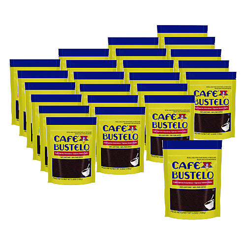 Folgers Cafe Bustelo Instant Coffee, Espresso, 3.5 oz Packet, 24/Carton