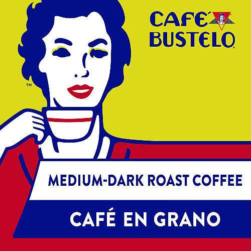Folgers Cafe Bustelo Whole Bean Coffee, Espresso, 32 oz Bag, 4/Carton