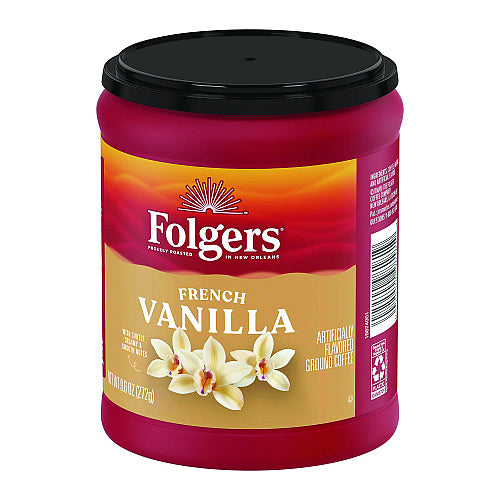 Folgers French Vanilla Ground Coffee, 9.6 oz Can