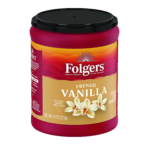 Folgers French Vanilla Ground Coffee, 9.6 oz Can