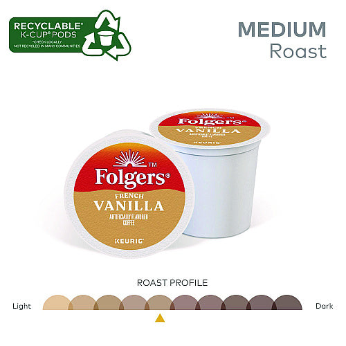 Folgers French Vanilla Coffee K-Cups, 24/Box