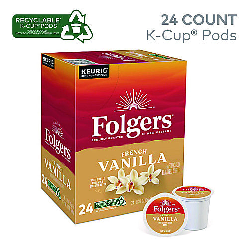 Folgers French Vanilla Coffee K-Cups, 24/Box