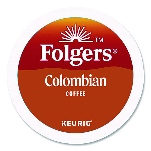 Folgers 100% Colombian Coffee K-Cups, 24/Box, 4 Boxes/Carton
