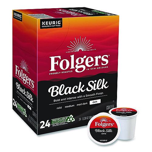 Folgers Gourmet Selections Black Silk Coffee K-Cups, 96/Carton