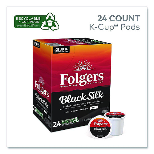 Folgers Gourmet Selections Black Silk Coffee K-Cups, 96/Carton