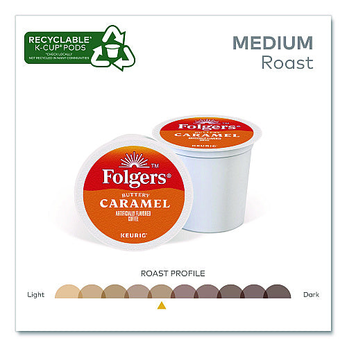 Folgers Buttery Caramel Coffee K-Cups, 96/Carton