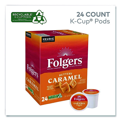Folgers Buttery Caramel Coffee K-Cups, 96/Carton