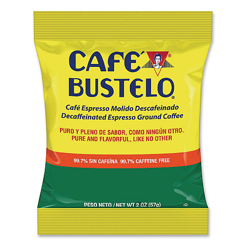 Cafe Bustelo Decaffeinated Espresso Ground Coffee, 2 oz Fraction Pack, 30/Carton