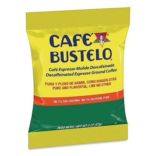 Cafe Bustelo Decaffeinated Espresso Ground Coffee, 2 oz Fraction Pack, 30/Carton