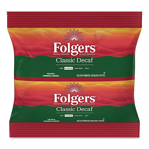 Folgers Classic Decaf Ground Coffee Fraction Pack, 5.4 oz Packet, 30/Carton