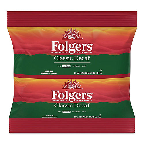 Folgers Classic Decaf Ground Coffee Fraction Pack, 2.7 oz Packet, 50/Carton