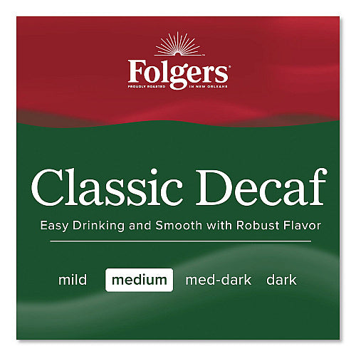 Folgers Classic Decaf Ground Coffee Fraction Pack, 2.7 oz Packet, 50/Carton