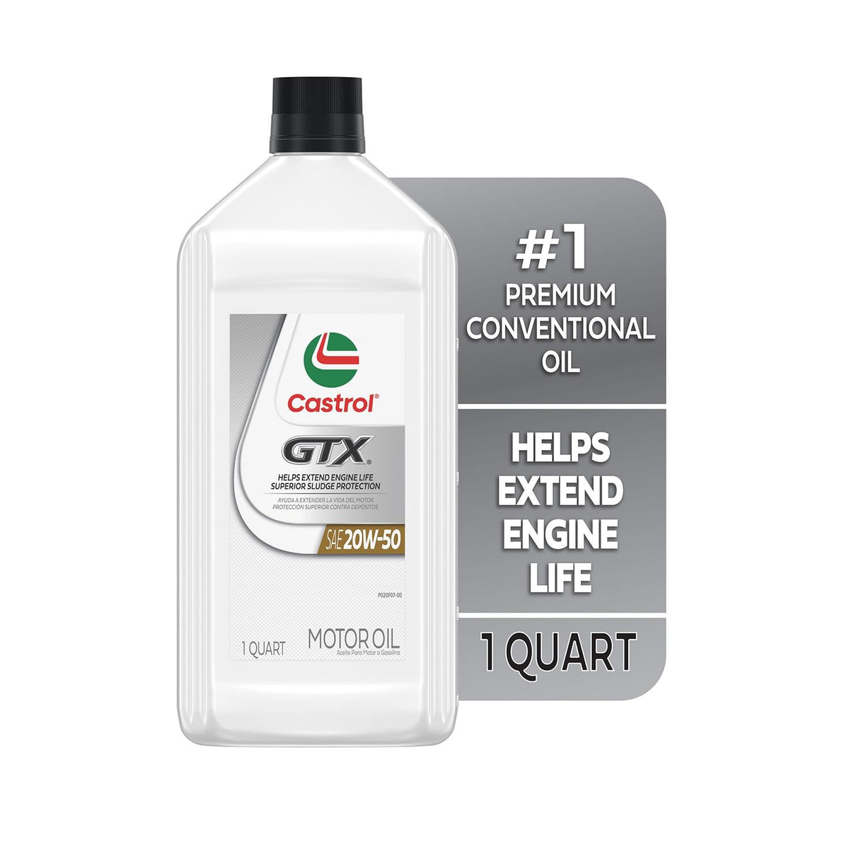 Castrol GTX Conventional 20W-50 Motor Oil 1 Quart 151A8E