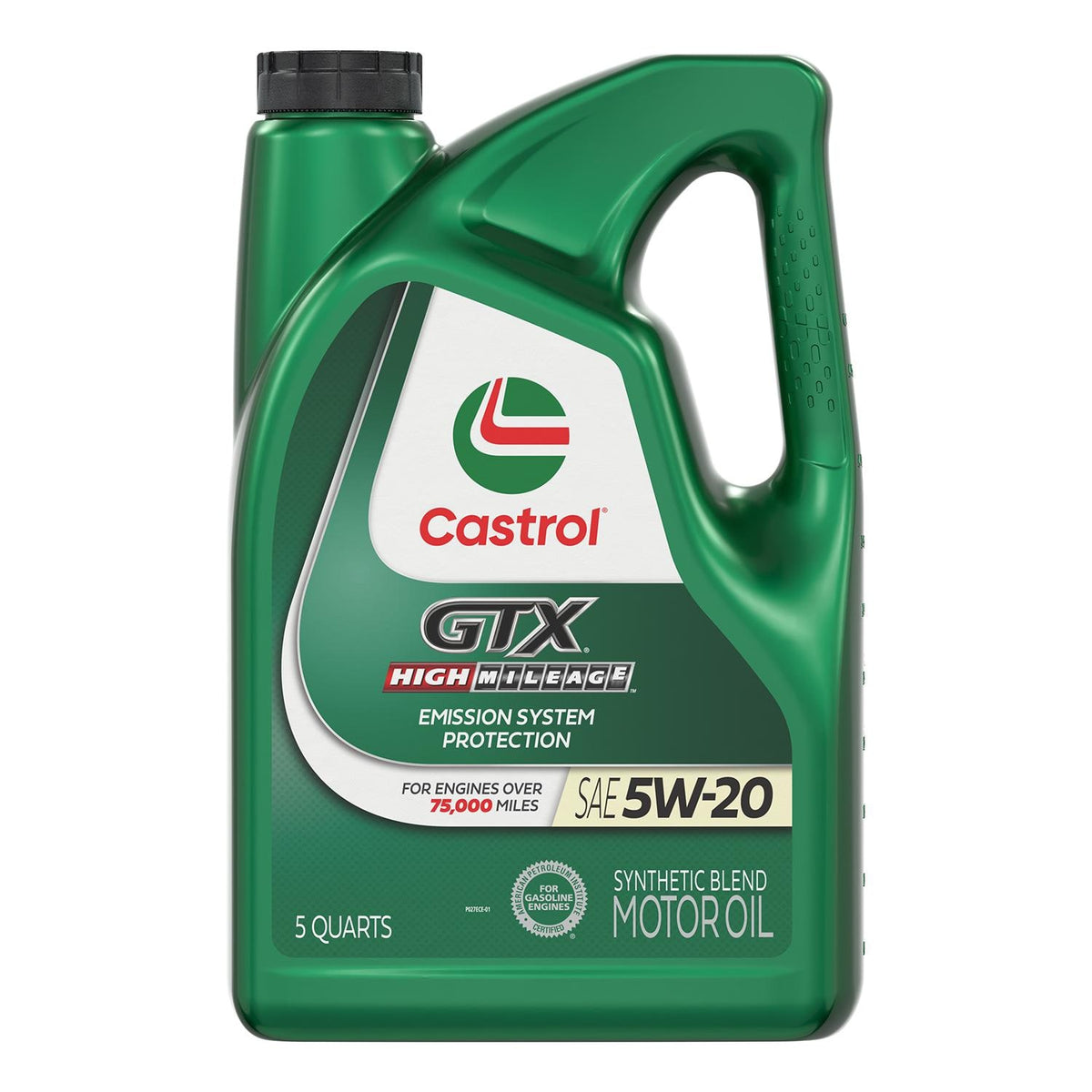 Castrol GTX High Mileage Synthetic Blend 5W-20 Motor Oil 5 Quart 1597C4