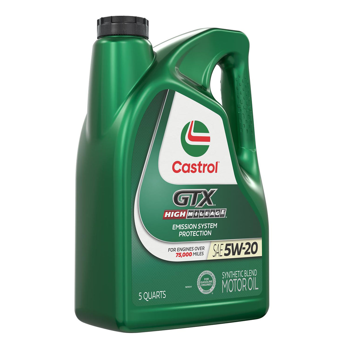 Castrol GTX High Mileage Synthetic Blend 5W-20 Motor Oil 5 Quart 1597C4