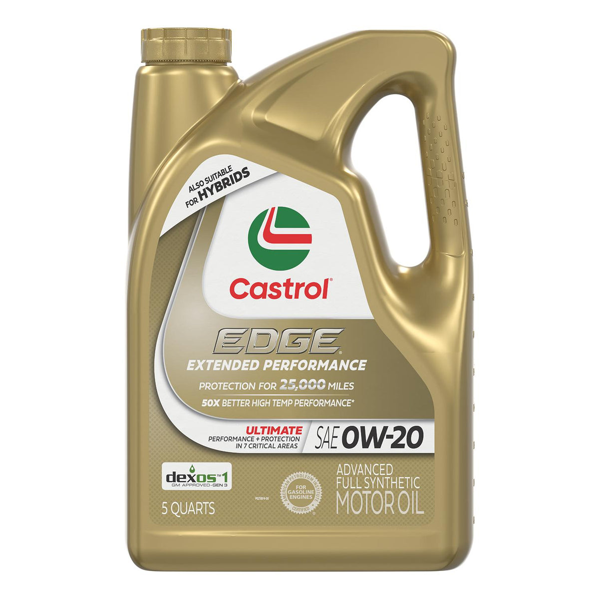 Castrol EDGE Extended Performance Full Synthetic 0W-20 Motor Oil 5 Quart 15B58F