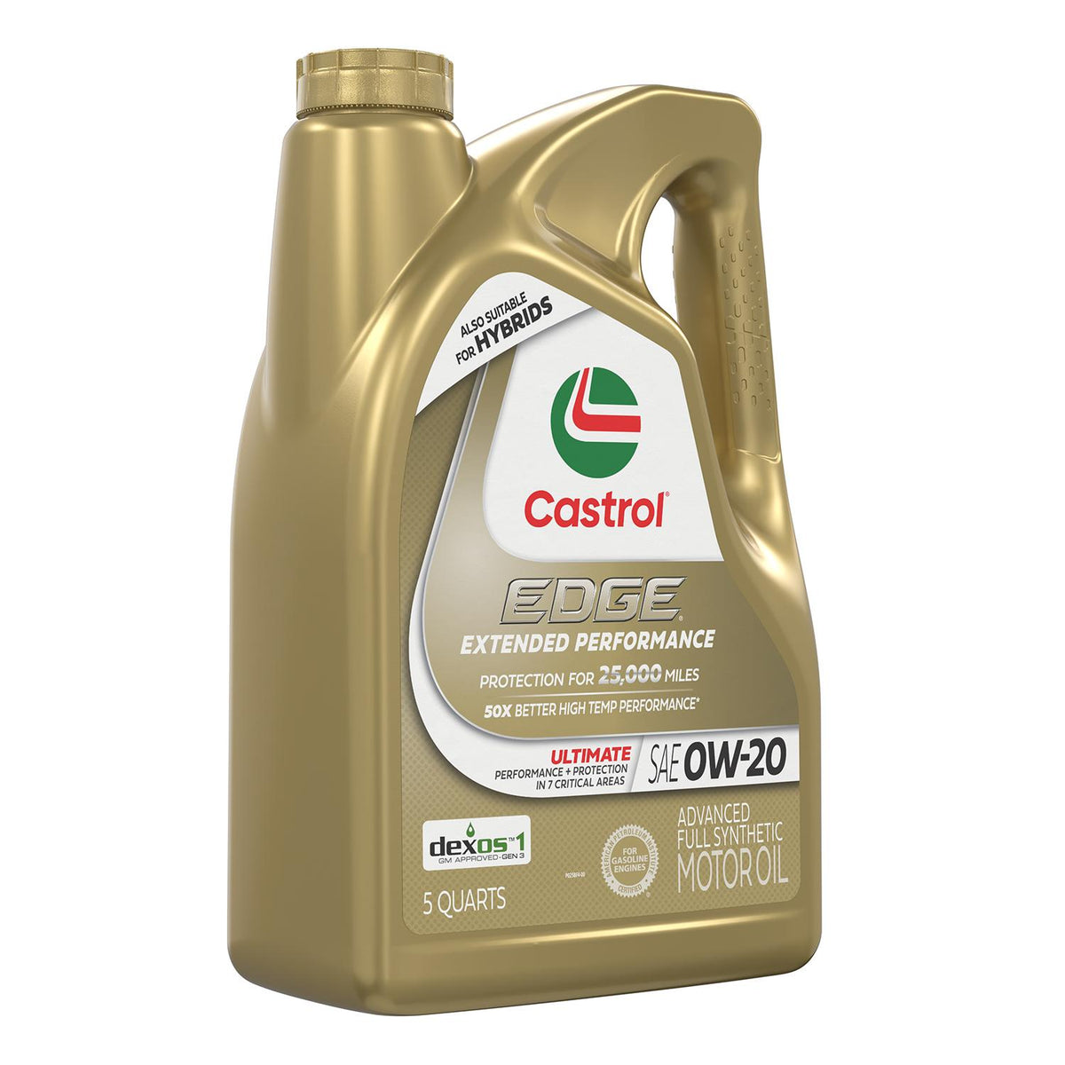 Castrol EDGE Extended Performance Full Synthetic 0W-20 Motor Oil 5 Quart 15B58F