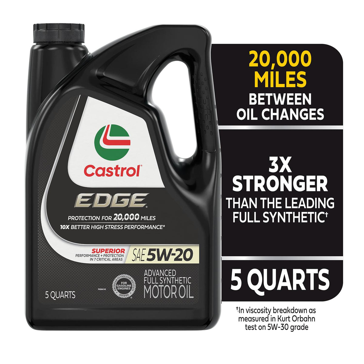 Castrol EDGE Full Synthetic 5W-20 Motor Oil 5 Quart 15B9AD