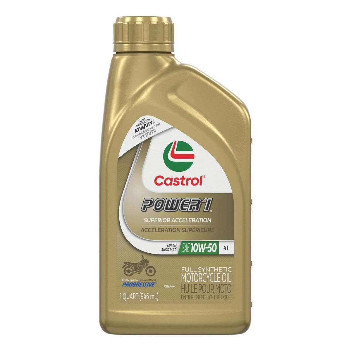 Castrol Power1 Superior Acceleration Full Synthetic 10W-50 Motor Oil 1 Quart 15D2C1