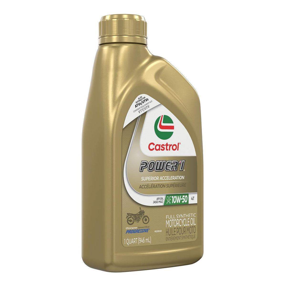 Castrol Power1 Superior Acceleration Full Synthetic 10W-50 Motor Oil 1 Quart 15D2C1