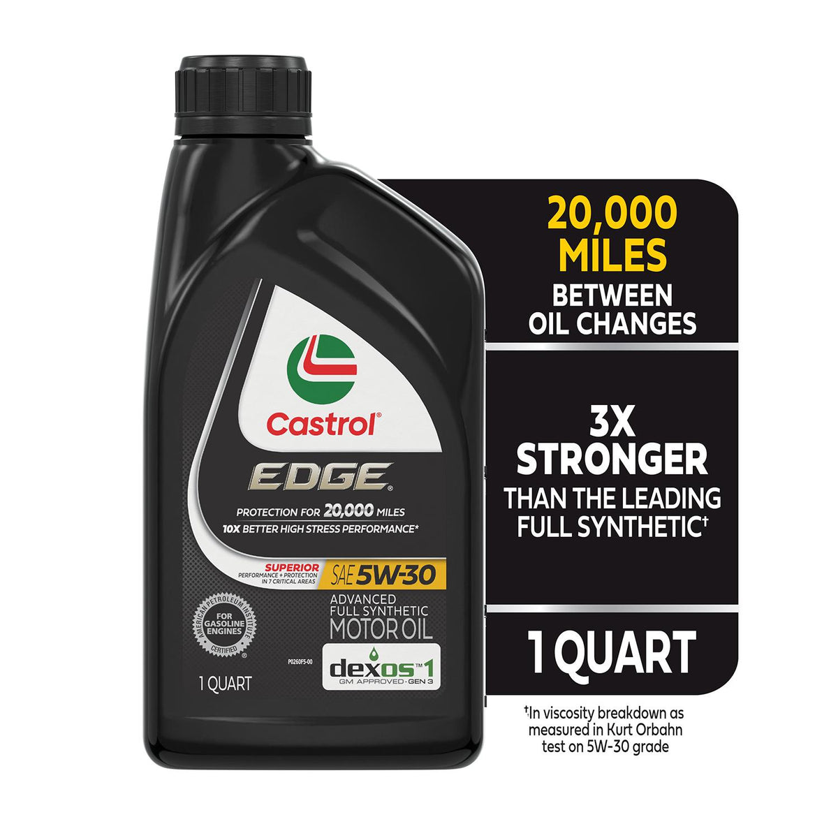 Castrol EDGE Full Synthetic 5W-30 Motor Oil 1 Quart 15D3BC