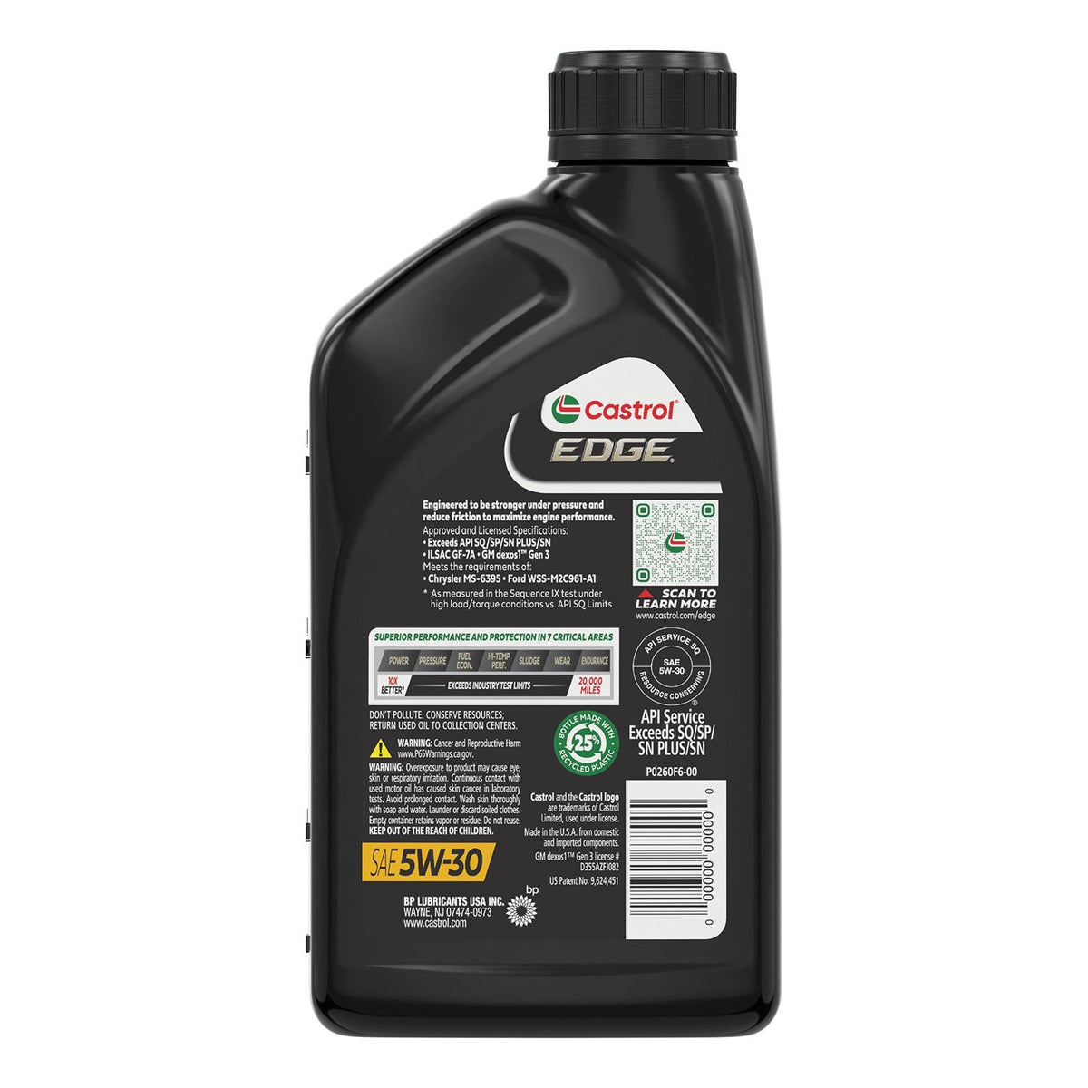 Castrol EDGE Full Synthetic 5W-30 Motor Oil 1 Quart 15D3BC