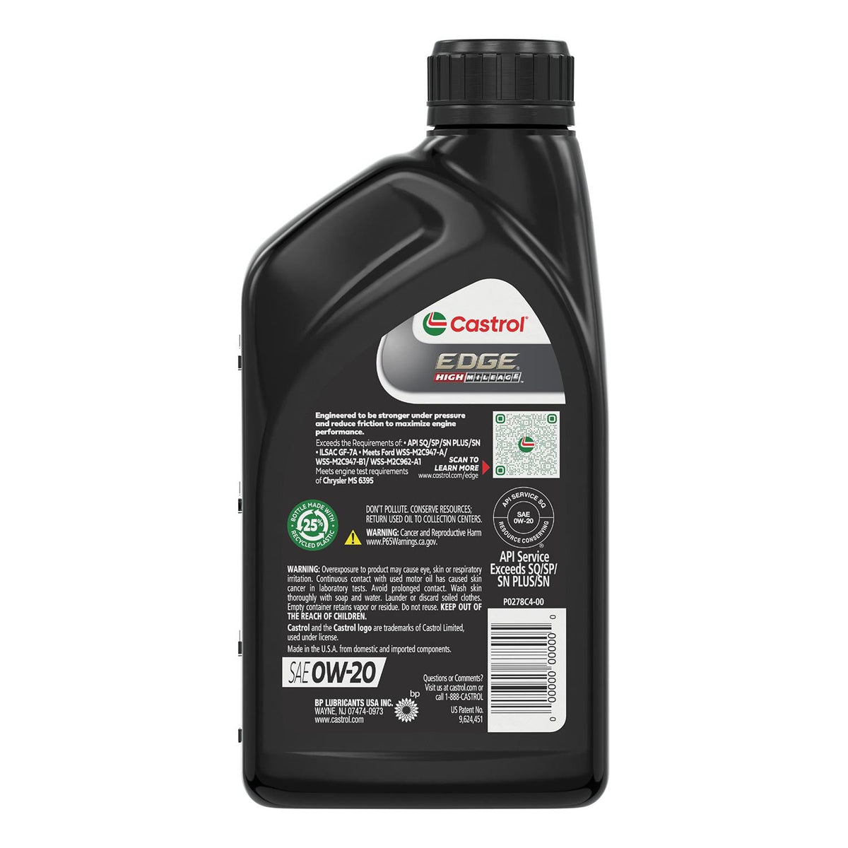 Castrol EDGE High Mileage Full Synthetic 0W-20 Motor Oil 15D47C