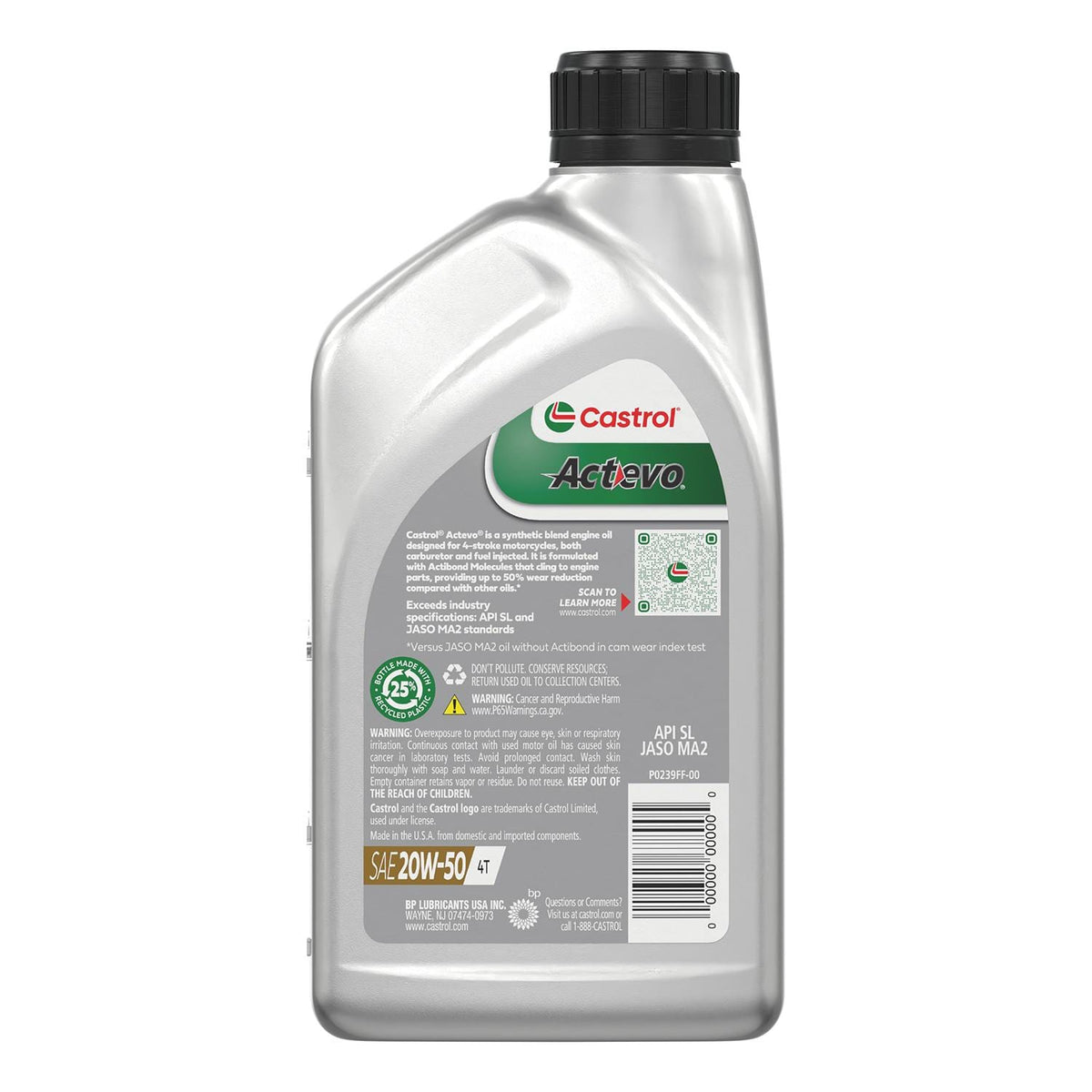 Castrol Actevo Synthetic Blend 20W-50 Motor Oil 15D7CF