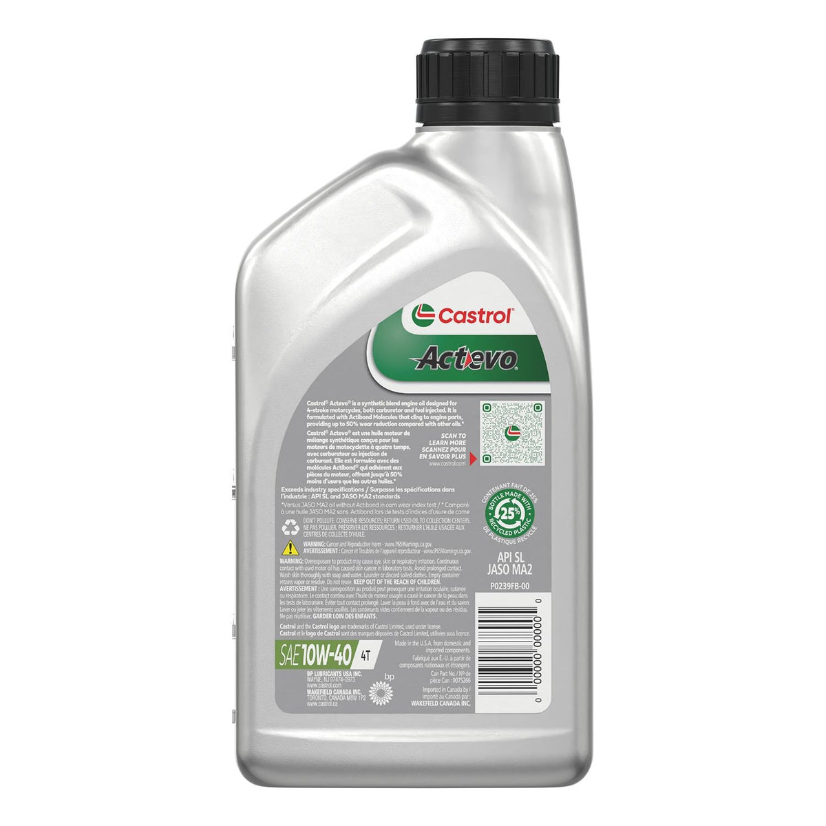 Castrol Actevo Synthetic Blend 10W-40 Motor Oil 15D7D2