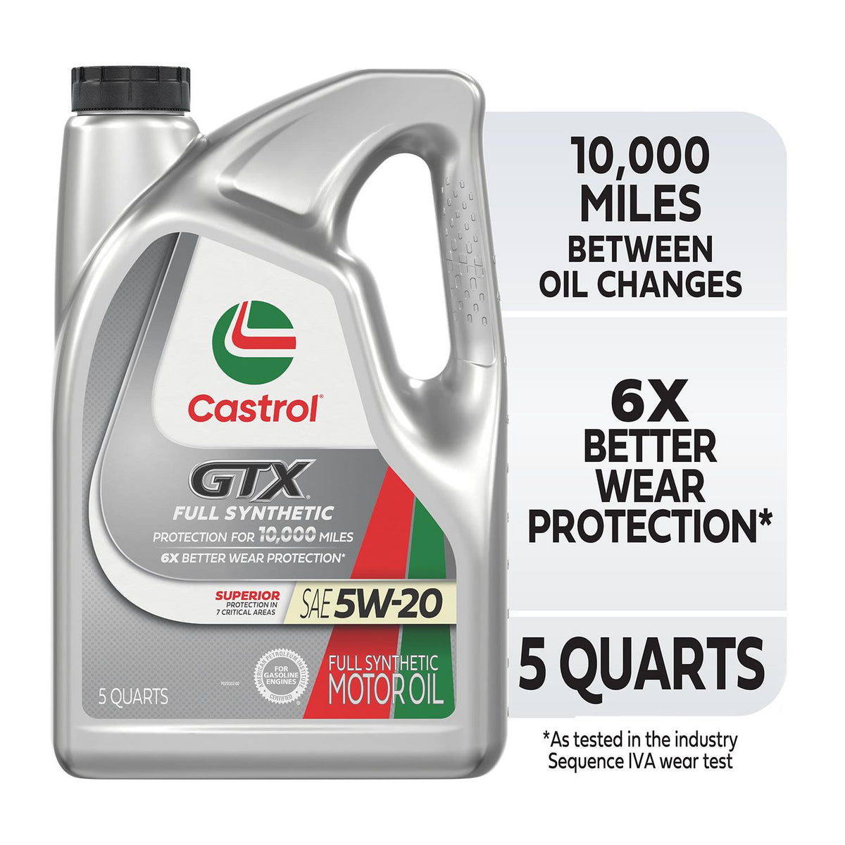 Castrol GTX Full Synthetic 5W-20 Motor Oil 5 Quart 15E72E
