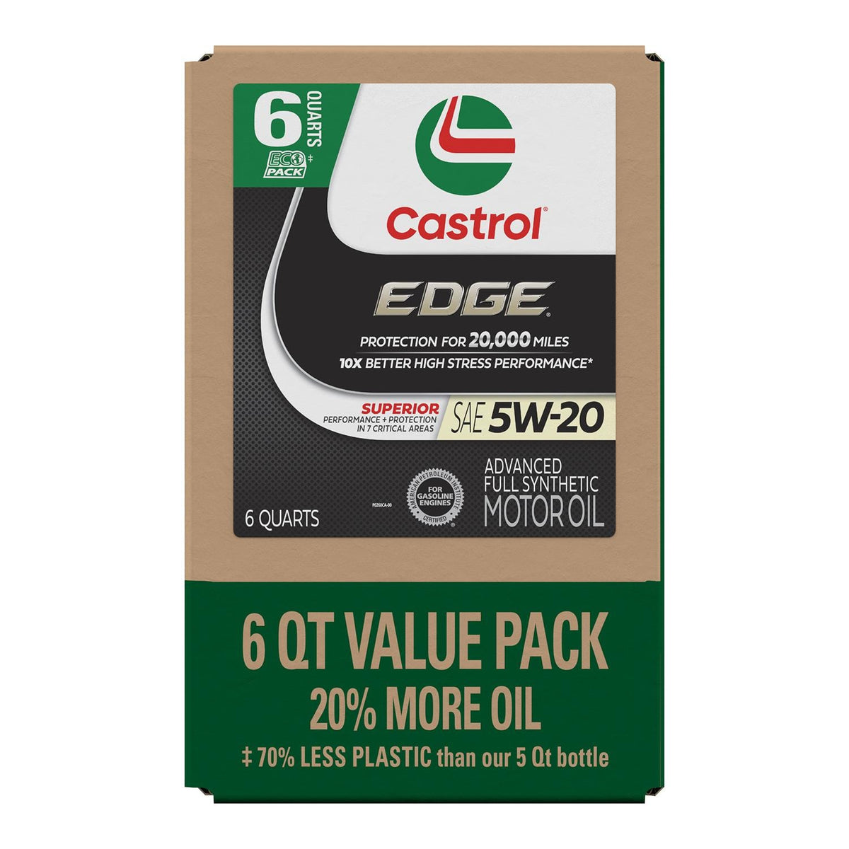 Castrol EDGE Full Synthetic 5W-20 Motor Oil 6 Quart 160F1C
