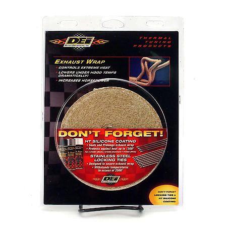 Tan Glass Fiber Exhaust Wrap, 1 Inch X 50 Feet, Handles 1200 Deg. Direct