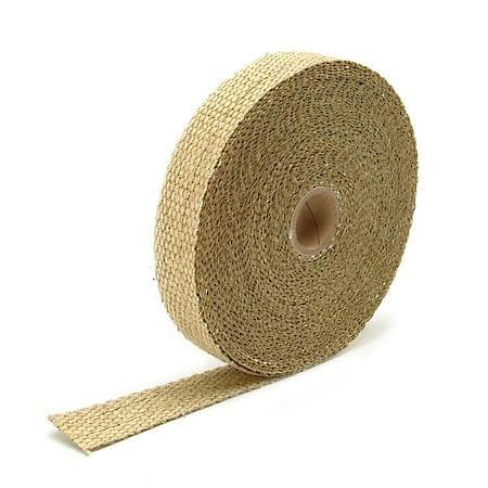 Tan Glass Fiber Exhaust Wrap, 1 Inch X 50 Feet, Handles 1200 Deg. Direct