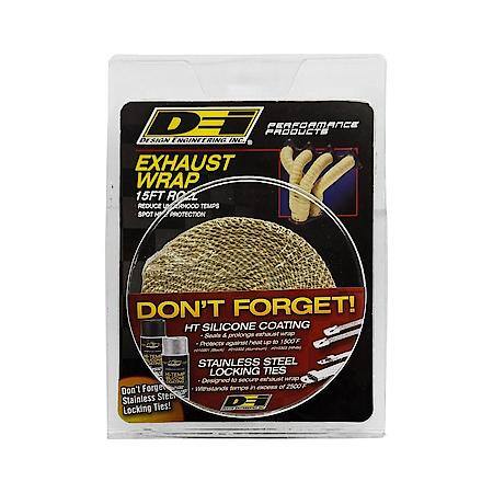 Tan Glass Fiber Exhaust Wrap, 2 Inches X 15 Feet, Handles 1200 Deg. Direct