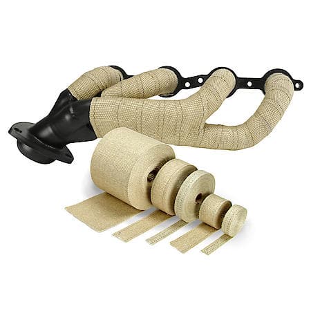 Tan Glass Fiber Exhaust Wrap, 1 Inch X 15 Feet, Handles 1200 Deg. Direct