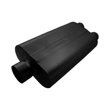 50 Delta Flow Muffler - 3.00 Center In - 2.50 Dual Out - Moderate Sound