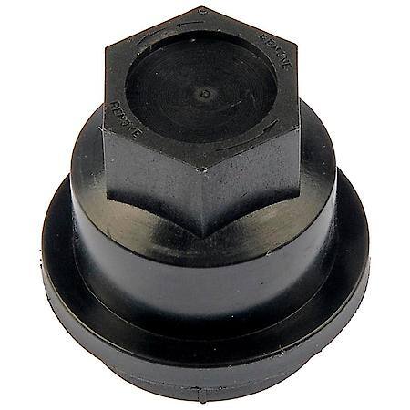 Wheel Lug Nut Cover: M24-2.0 Thread, 19 mm Hex, 32.5 mm Depth, Plastic, Black, 1 Pack