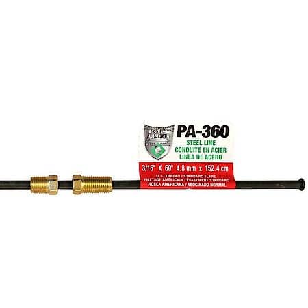Domestic Poly-Armour PVF Steel Brake Line 3/16 x 60