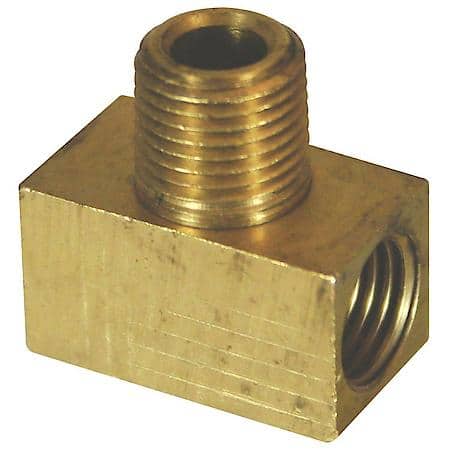 Brass Brake Line Tee, Female(3/8-24 Inverted), Male(1/8-27 NPTF), 1/card