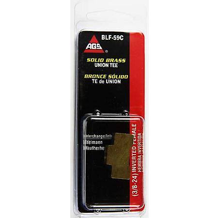 Brass Brake Line Union Tee, Female(3/8-24 Inverted), 1/card