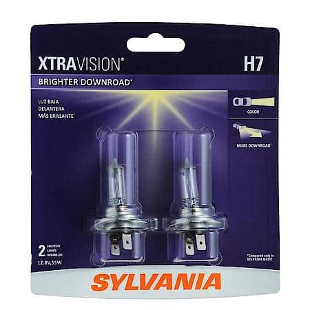 H7 XtraVision: Halogen Headlight Bulb, More Downroad Visibility, 2 Pack