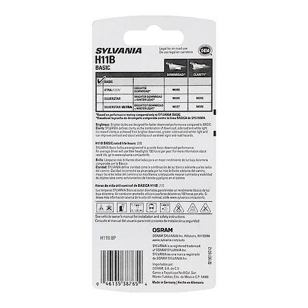 H11B Basic: Halogen Headlight Bulb, Basic Performance, 1 Pack