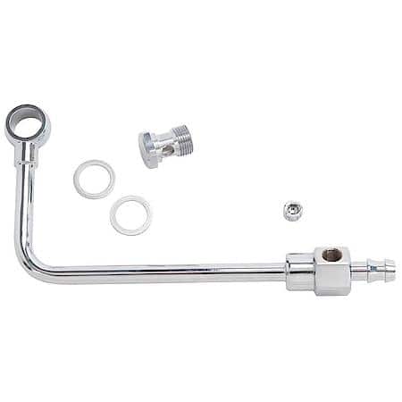 Fuel Line #8126 Chrome Steel Fuel Line W/ 3/8in Barbed End Inlet W/O Fuel Filter