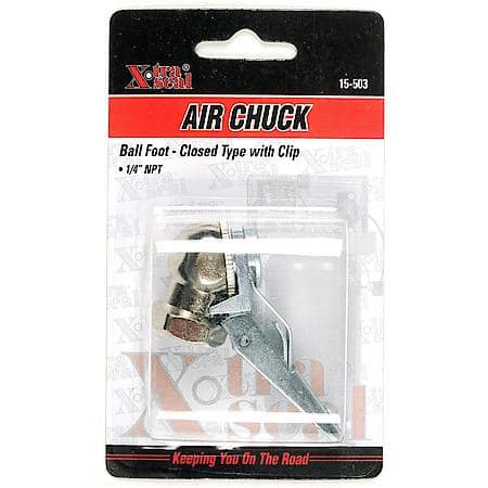 Ball Foot Air Chuck With Clip (Retail Carded)