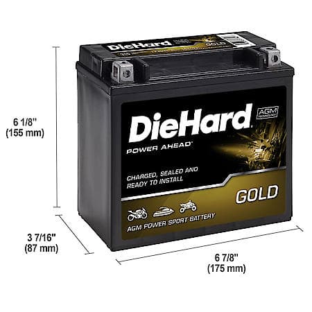 Battery: TX20HL Group Size, 310 CCA, 18 Amp Hour Capacity