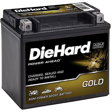 Battery: TX12 Group Size, 180 CCA, 10 Amp Hour Capacity