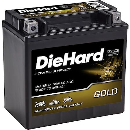 Battery: TX14 Group Size, 200 CCA, 12 Amp Hour Capacity